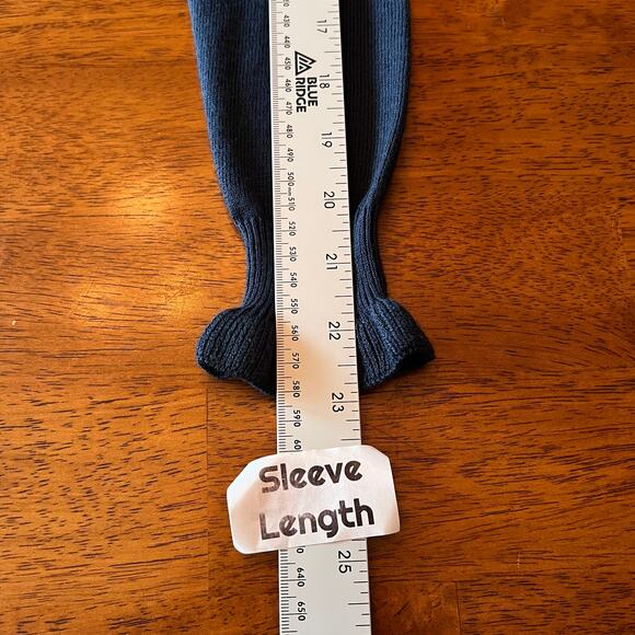 NWT LOFT Womens XSP Navy Wool Tie Neck Sweater Dress Coquette Preppy Holiday‎ - Picture 9 of 11